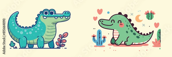 Fototapeta cute crocodile vector generate ai