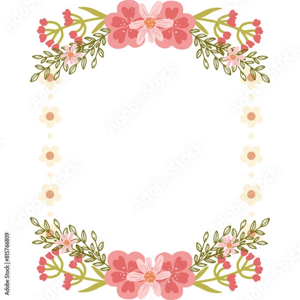 Fototapeta beautiful flower shaped frame