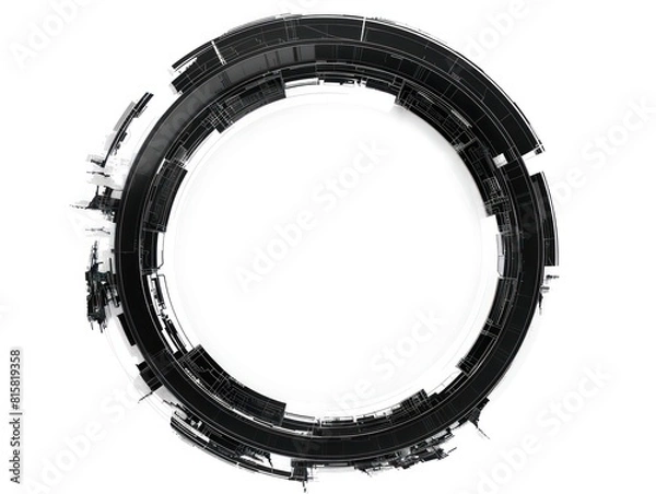 Fototapeta big empty circle frame avatar concept black, white background