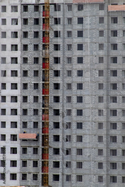 Fototapeta pattern of the windows of residential construction site building in Sao Paulo city, Brazil