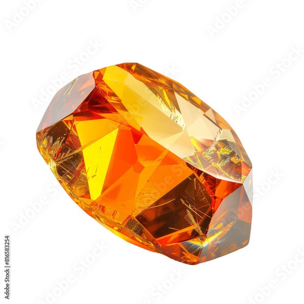 Fototapeta Sparkling Topaz Gemstone on Isolated White Background.