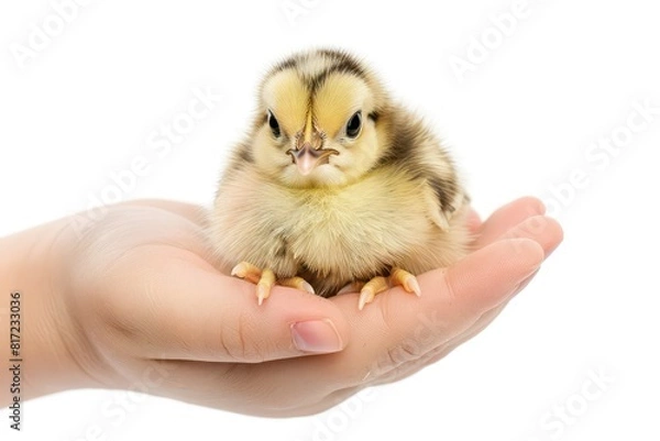 Fototapeta little chick on white background