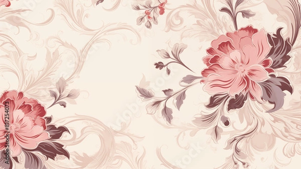 Fototapeta Image Abstract, Geomatic, Floral, Pattern Style, For Background, Wallpaper, Desktop Background, Smartphone Cell Phone Case, Computer Screen, Cell Phone Screen, Smartphone Screen, 16:9 Format - PNG