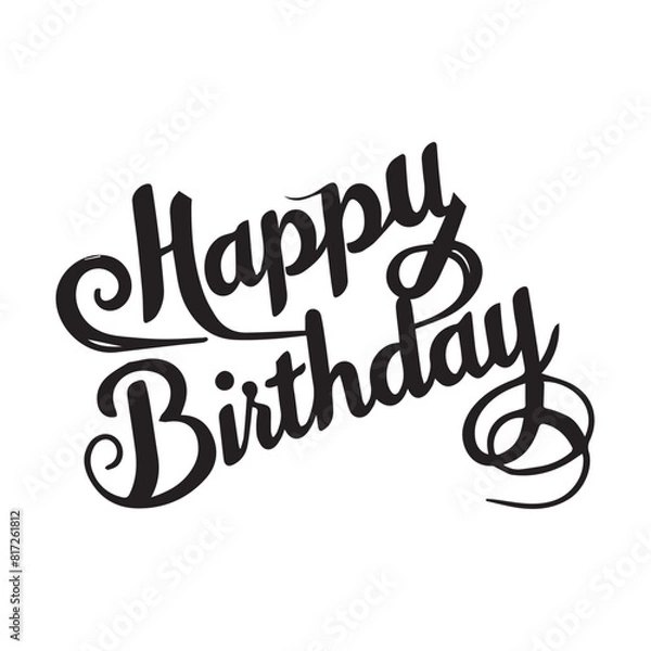 Fototapeta Happy birthday transparent Text Effect Design download Free.