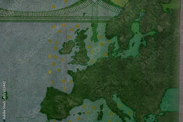 Obraz EURO money banknotes, detail photo of EUR