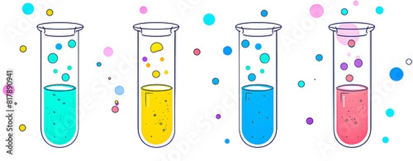 Fototapeta Illustration of colorful laboratory tubes.