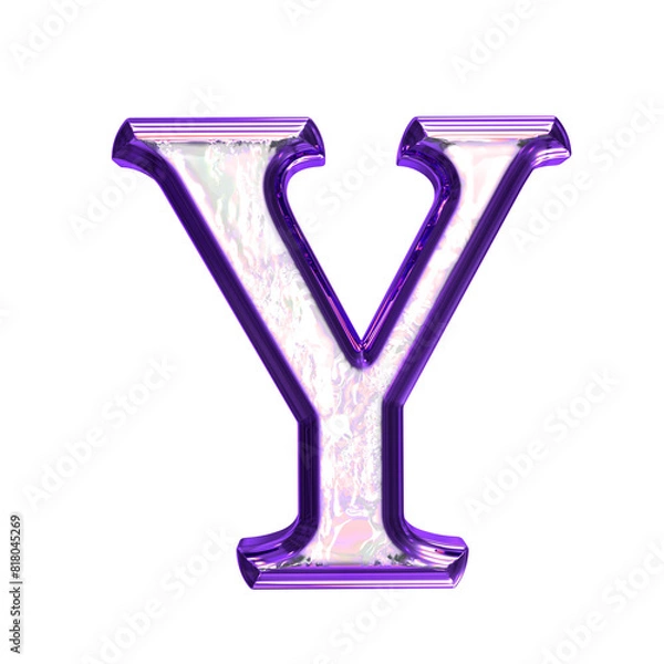 Fototapeta Ice symbol in a purple frame. letter y