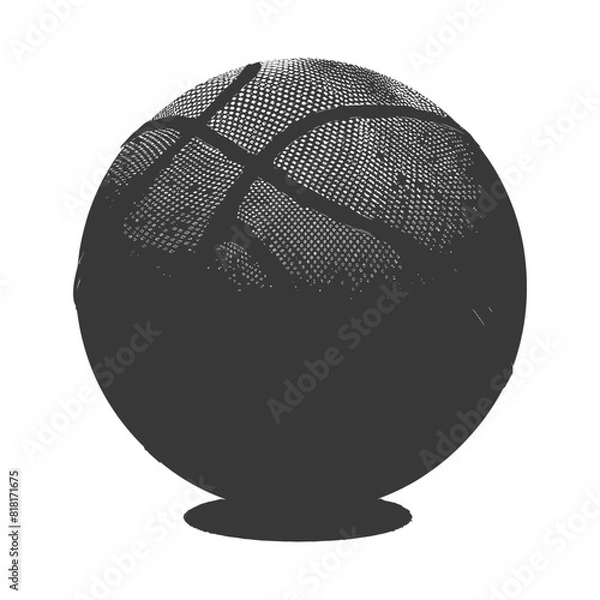 Fototapeta silhouette basketball ball black color only