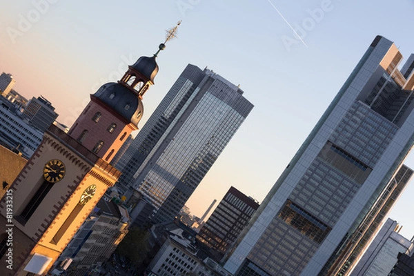 Fototapeta frankfurt am main skyline sundown