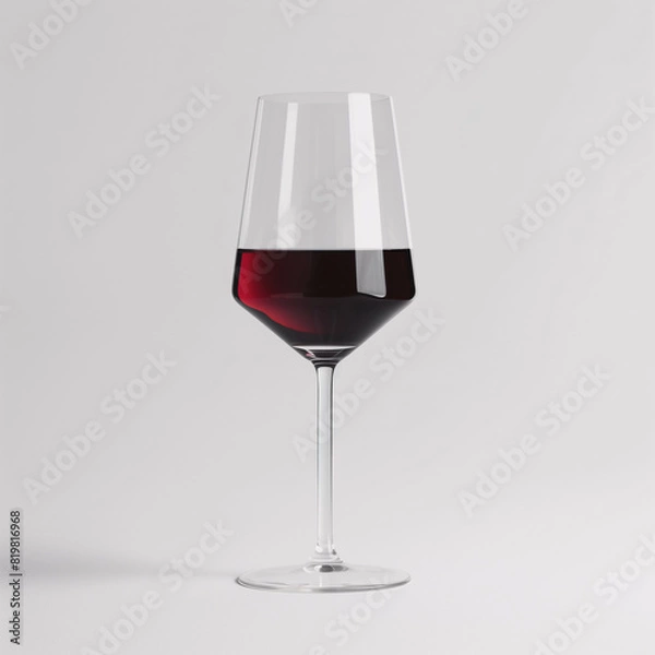 Fototapeta a wine glass with a white background and wine