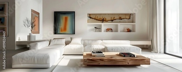 Fototapeta modern living room with minimalist sophistication