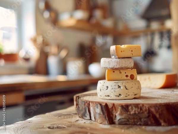 Fototapeta Delightful Delicacy: Explore a Symphony of Cheeses