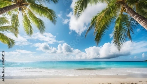 Fototapeta beach with palm trees