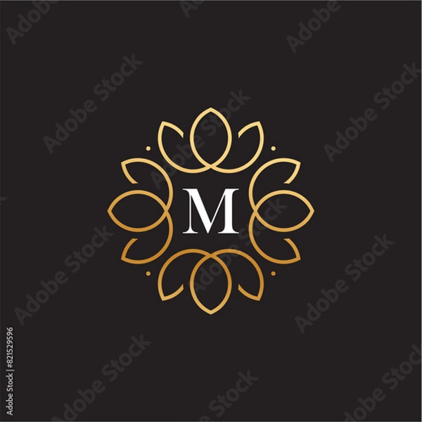 Fototapeta M letter fashion logo