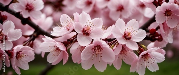 Fototapeta Nature Cherry Blossom Trees in Full Bloom