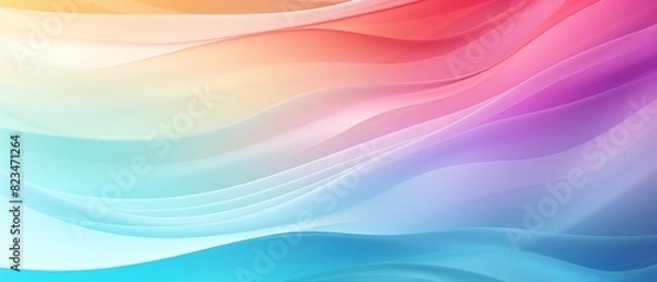 Fototapeta Vibrant rainbow gradient background with ample copy space, soft lighting