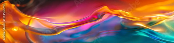 Fototapeta Vibrant Abstract Flowing Colors Modern Artistic Background with Multicolor Gradient Waves