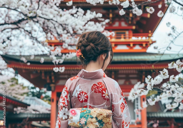 Fototapeta Japanese woman in traditional Kimono