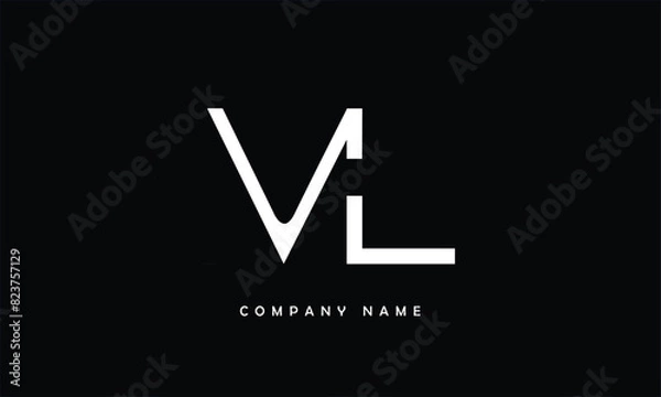 Obraz VL, LV, V, L Abstract Letters Logo Monogram