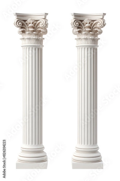 Fototapeta Greek Columns isolated on transparent background, png, cut out.