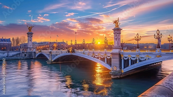 Fototapeta Iconic Pont Alexandre III Bridge in Paris