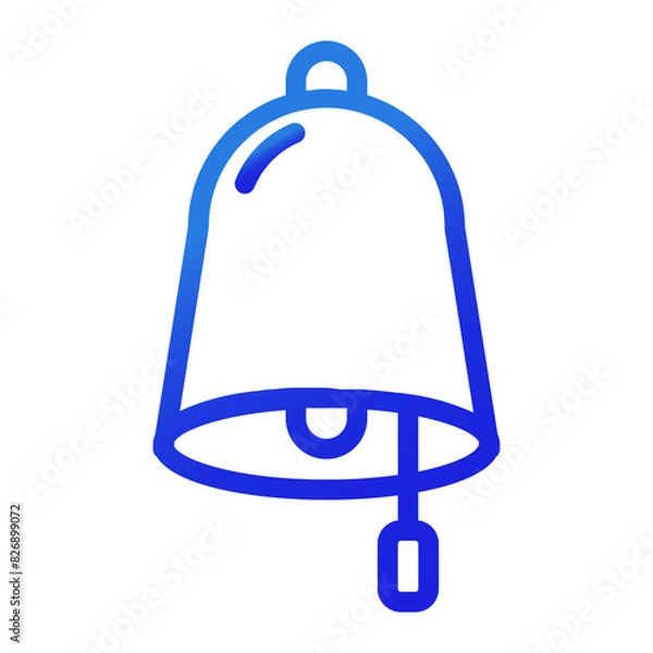 Fototapeta bell in blue color style