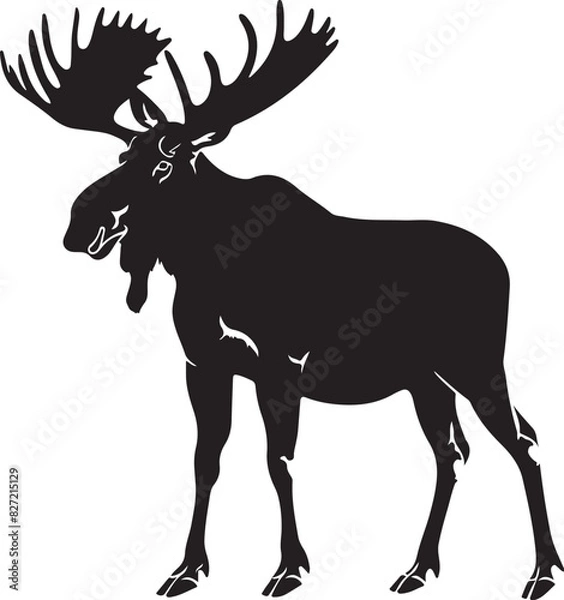 Fototapeta Moose illustration silhouette on transparent background