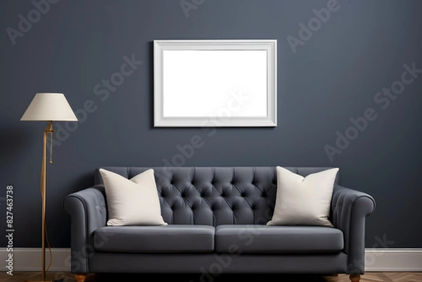 Obraz Modern Living Room Interior with Blank Poster