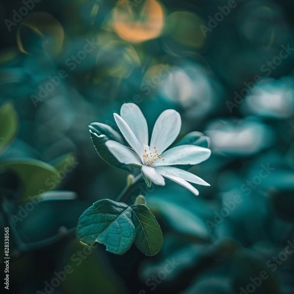 Fototapeta "Blurred Flower in Full Bloom, Nestled Amongst Greenery"