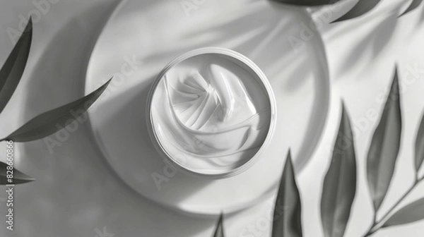 Fototapeta Showcase your cosmetic brand with a luxurious moisturizing cream mockup photographed using the HASSELBLAD X2D 100C. AI generative technology enhances every detail for captivating visuals.