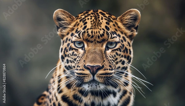 Fototapeta A High Quality Close-up Portrait of a Leopard for Wildlife Photography with Detailed Fur Texture, Ai Generated