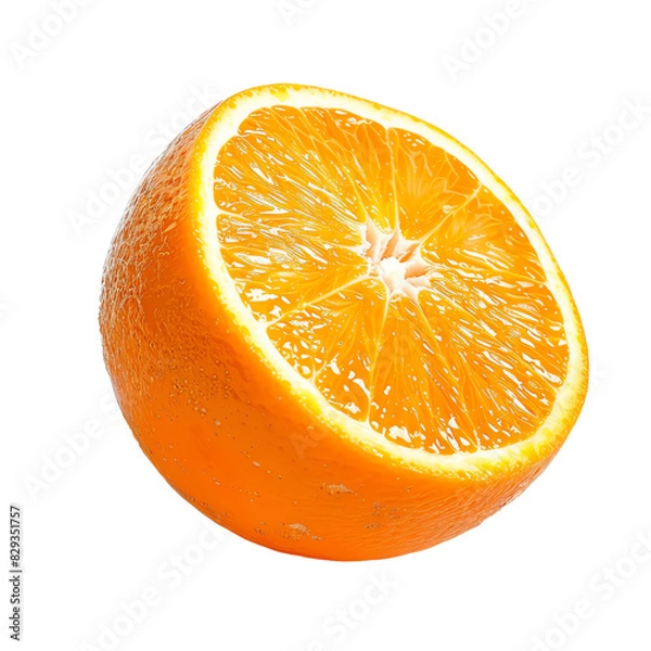 Fototapeta High-quality image of a fresh orange half showing vibrant, juicy pulp perfect for health, nutrition, and citrus fruit-related themes.