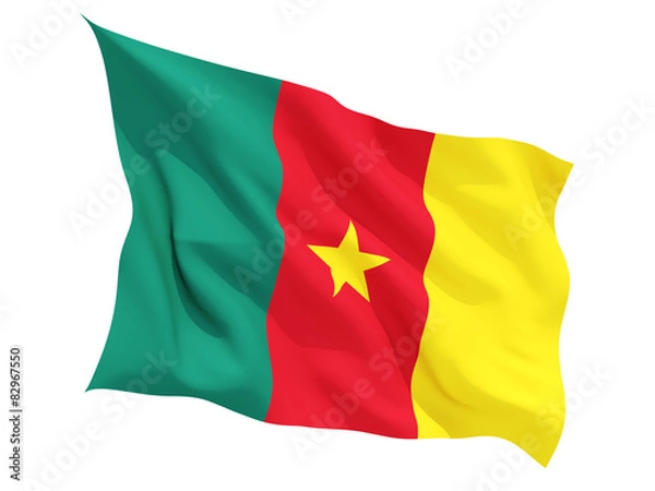 Fototapeta Waving flag of cameroon