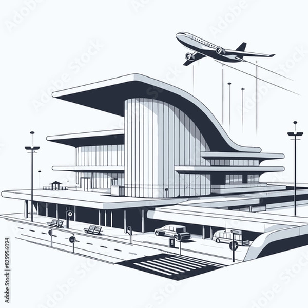 Fototapeta Airport vector in white background 