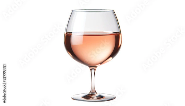 Obraz Glass of rose wine, isolated on  white background 