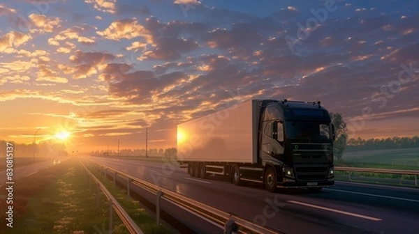 Fototapeta The Truck on the Highway