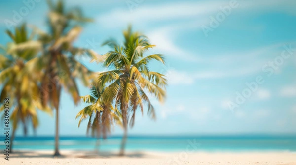 Fototapeta Beautiful Summer Beach with Blue Sky