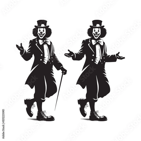 Fototapeta High-Resolution Clown Silhouette for Professional Use - minimalist circus clown vector
