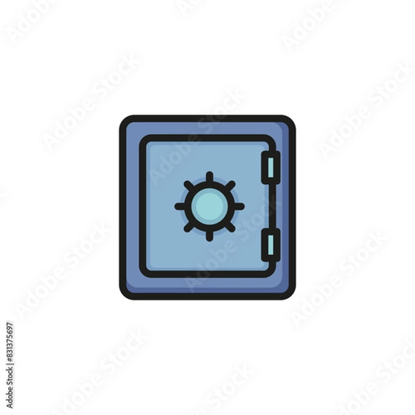 Fototapeta Safe line vector icon. Money, box, lock. Financial security concept. Can be used for topics like banking, finance, saving, deposit