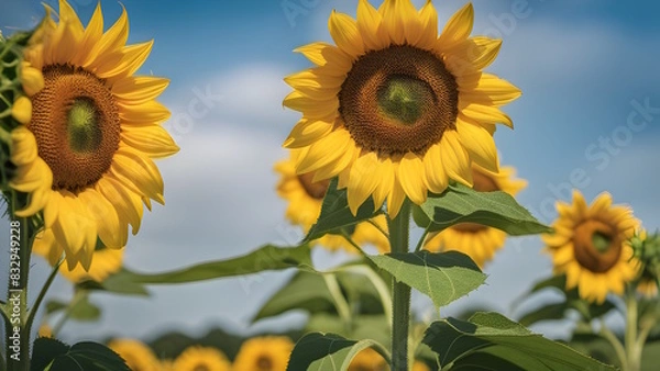 Fototapeta Photo of sunflower flower generative ai