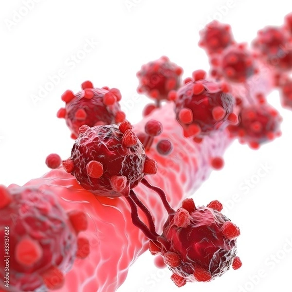 Fototapeta of Red Cells with Antibodies Attached Antibodies on Isolated Red Blood Cells