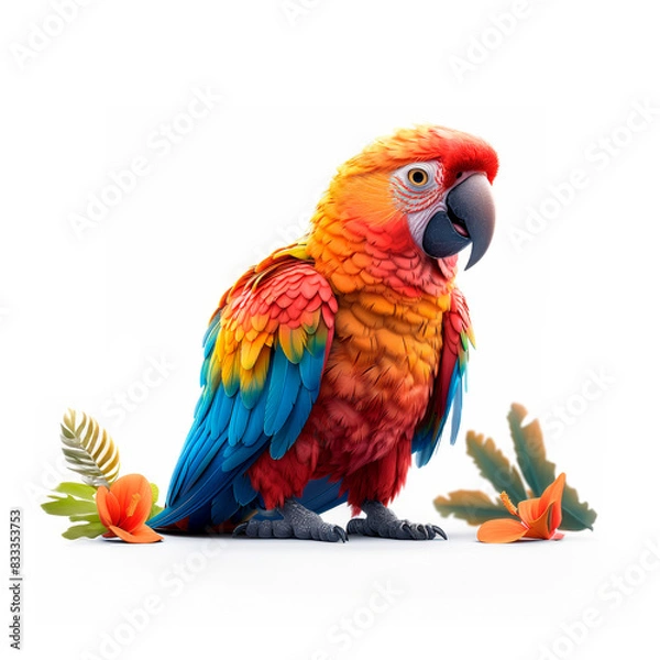 Fototapeta Colorful Parrot Perched on Plant