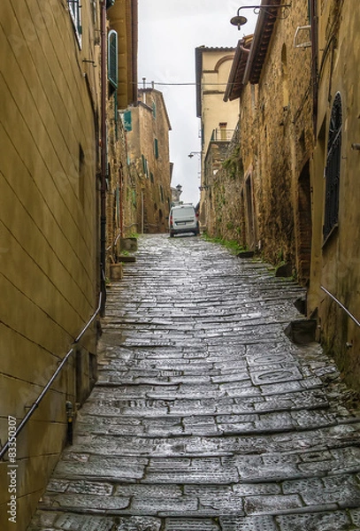 Fototapeta street in Montalcino, Italy