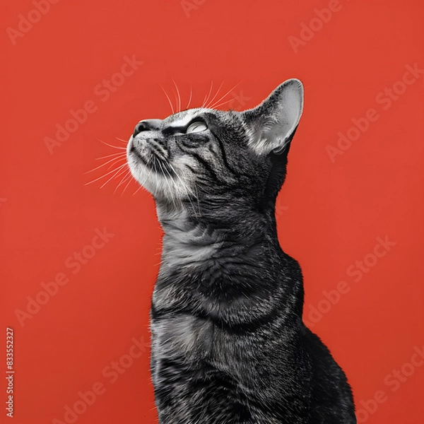 Fototapeta black and white cat portrait