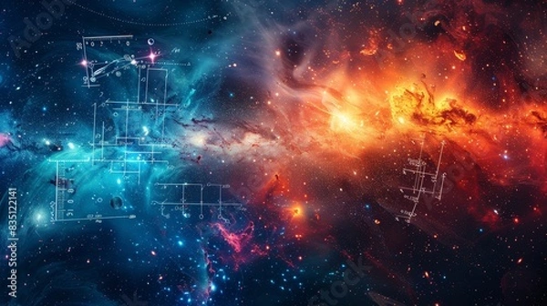 Fototapeta Space themed educational background