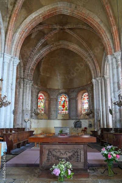 Fototapeta Choir of the church of Our Lady of the Assumption in Château-Landon, a rural village of the Gâtinais in Seine et Marne, Paris Region, France