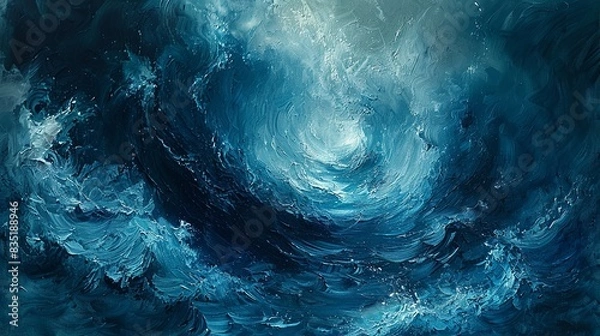 Obraz An abstract portrayal of a stormy sea. 
