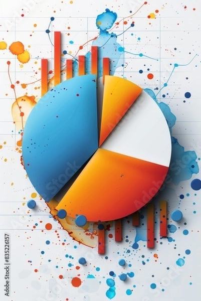 Fototapeta Financial Growth and Profits Illustrated Through Detailed Vector Pie Chart Background