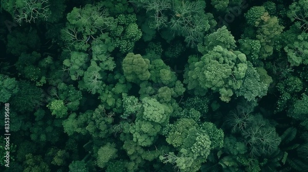 Fototapeta Background texture of dense forest canopy