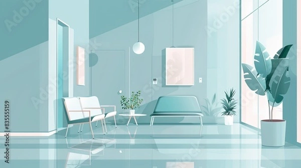 Fototapeta A vector illustration of an aesthetic medical clinic interior